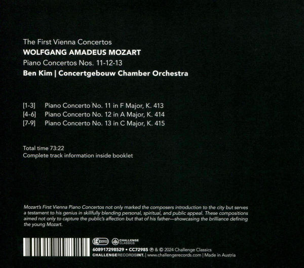 Wolfgang Amadeus Mozart: The First Vienna Concertos - Piano Concertos Nos. 11, 12, 13