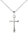 Sterling Silver High Polished Maltese Cross with a Sterling Silver Bale on an 18-Inch Rhodium Plated Chain.