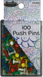 Title: Push Pins 100ct Assorted Colors