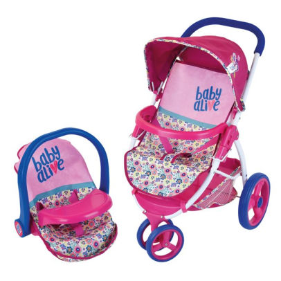 baby doll stroller and car seat