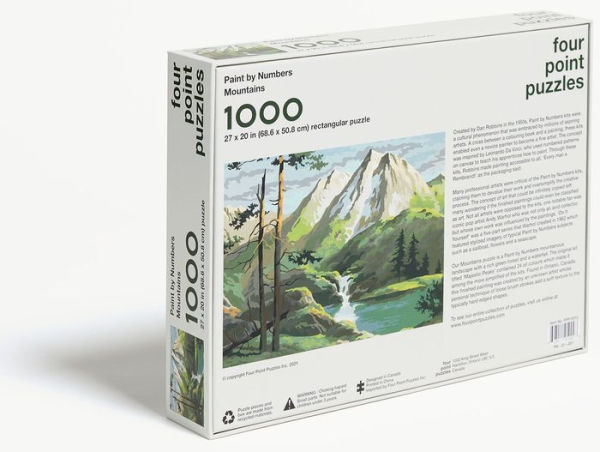 Paint By Numbers - Mountains - 1000 Piece Puzzle by Four Point Puzzles