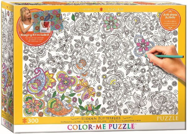 Color Me Hidden Butterflies 300 Piece Jigsaw Puzzle