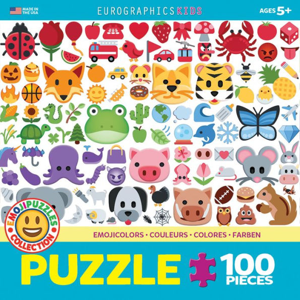 Emoji Colorful Animals 100 Piece Jigsaw Puzzle