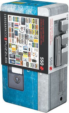 Classic Cassette Player Shaped Tin w/ 550 Piece Puzzle