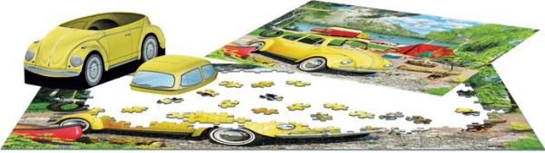 VW Beetle Camping Shaped Tin w/550 pc Puzzle