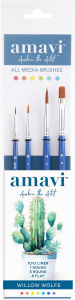 Title: Willow Wolfe Amavi Essentials Brush Set #2: Includes 10/0 Liner, 1 Round, 5 Round, 8 Flat