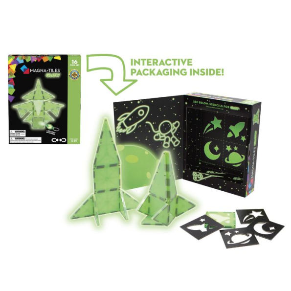 MAGNA-TILES Glow 16-Piece Magnetic Construction Set, The ORIGINAL Magnetic Building Brand