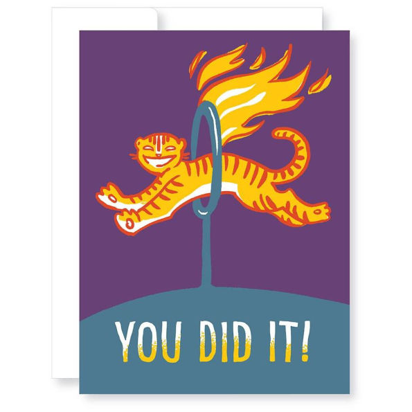 You Did It Tiger Congratulations Card