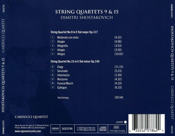 Shostakovich: String Quartets 9 & 15