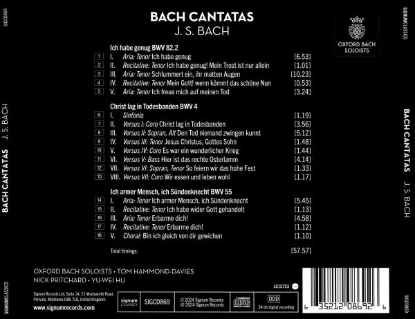 Bach: Cantatas - Ich habe genug, Christ lag in Todesbanden, Ich armer Mensche