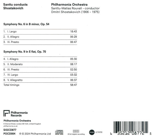 Santtu conducts Shostakovich: Symphonies Nos. 6 & 9
