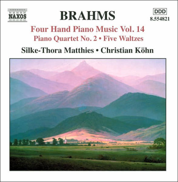 Brahms: Four Hand Piano Music, Vol. 14 - Piano Quartet No. 2; Five Waltzes