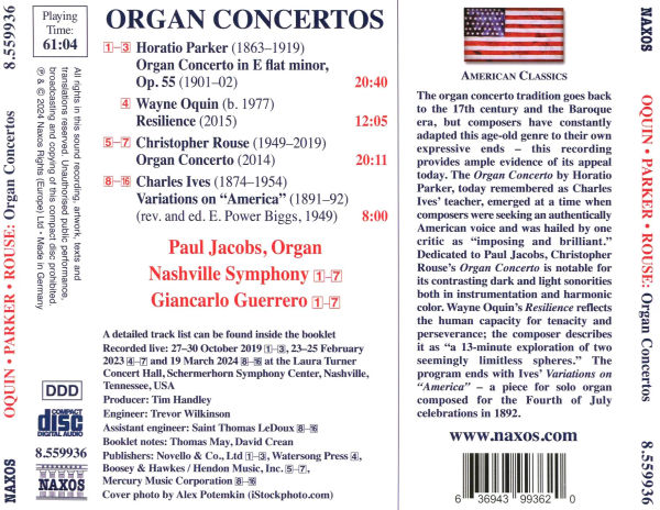 Organ Concertos: Oquin, Parker, Rouse