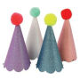 Glitter PomPom Party Hats