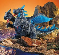 Title: Blue Three-Headed Dragon Plush Toy