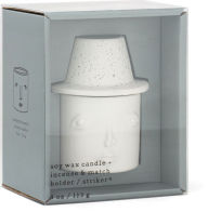 Title: Cleo 4 Oz Candle White Ceramic Face Eucalyptus & Santal