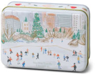 Title: Skating Scene Holiday Tin 5 oz Candle - Mistletoe and Mint