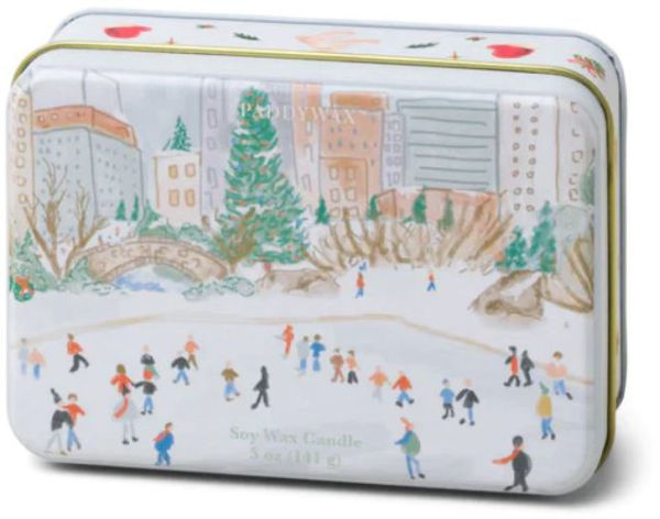 Skating Scene Holiday Tin 5 oz Candle - Mistletoe and Mint