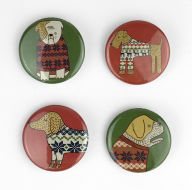 Title: Sweater Dog Holiday Button 4-Pack