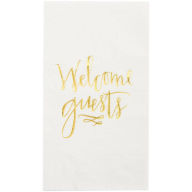 Title: Welcome Guests Gold Guest Towel