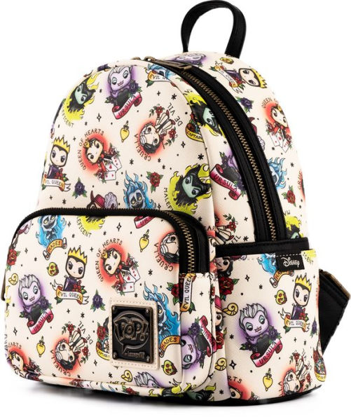Loungefly Nylon Backpack: Disney Villain Icons AOP