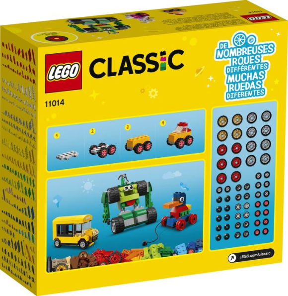 LEGO 11014 Classic Mattoncini e Ruote, Set con 9 Modellini da