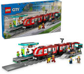 Alternative view 1 of LEGO City Trains Downtown Streetcar and Station 60423