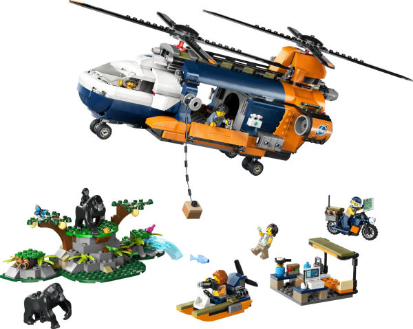 LEGO City Exploration Jungle Explorer Helicopter at Base Camp 60437