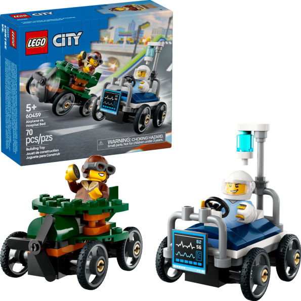 LEGO City Great Vehicles Airplane vs. Hospital Bed Race Car Pack 60459