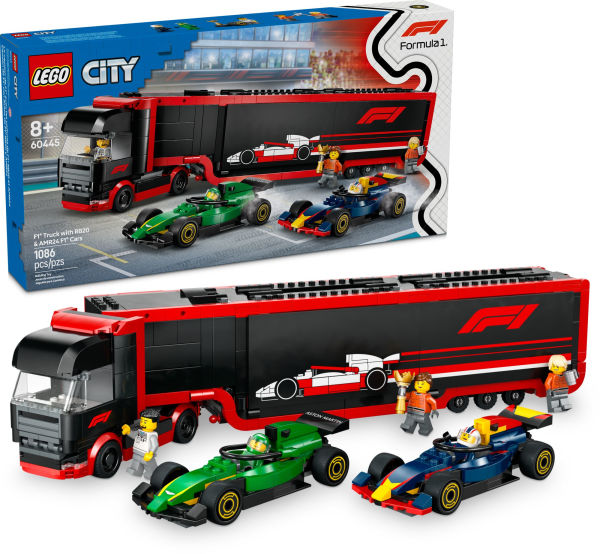 LEGO City Formula 1 F1® Truck with RB20 & AMR24 F1® Cars 60445