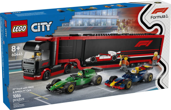 LEGO City Formula 1 F1® Truck with RB20 & AMR24 F1® Cars 60445