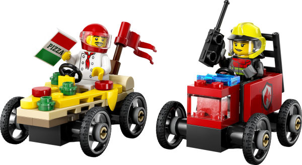 LEGO City Great Vehicles Pizza vs. Fire Truck Race Car Pack 60458