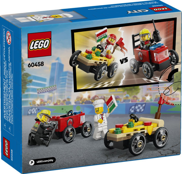 LEGO City Great Vehicles Pizza vs. Fire Truck Race Car Pack 60458