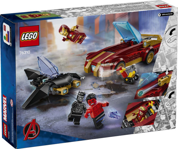 LEGO Super Heroes Marvel Iron Man Car & Black Panther vs. Red Hulk 76310
