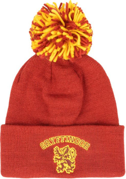 Harry Potter Gryffindor Cuffed Beanie with Pom and Embroidered Details