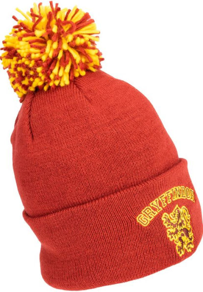 Harry Potter Gryffindor Cuffed Beanie with Pom and Embroidered Details