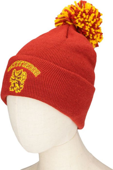 Harry Potter Gryffindor Cuffed Beanie with Pom and Embroidered Details