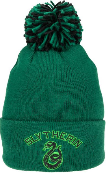 Harry Potter Slytherin Cuffed Beanie with Pom and Embroidered Details