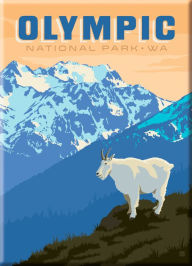 Title: Olympic NP Mountain Goat Magnet