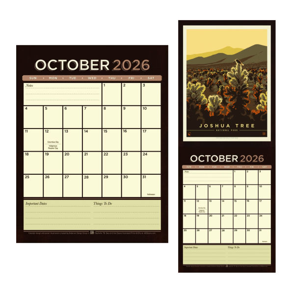 2026 Kenneth Crane National Parks Vintage Art Wall Calendar