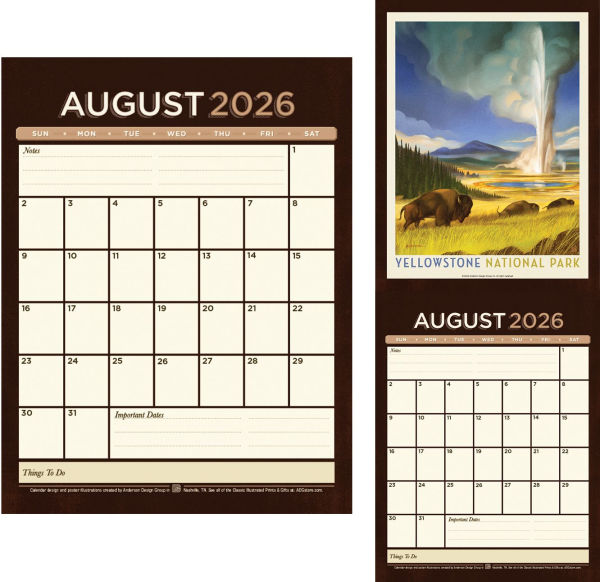 2026 Arden von Haeger National Parks Vintage Art Wall Calendar