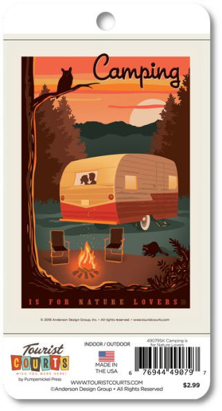 Camping is For Nature Lovers Vertical Sticker