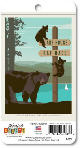 Lake House Sign Post Vertical Sticker