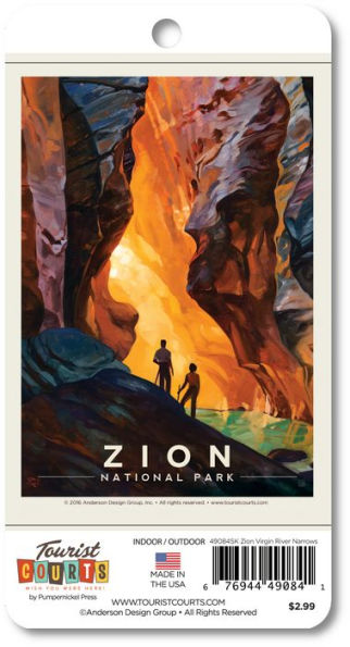 Zion NP Virgin River Narrows Vertical Sticker