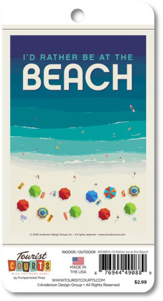 I'd Rather Be at the Beach Vertical Sticker