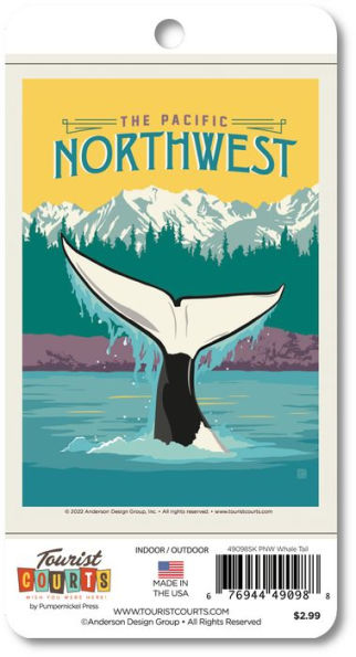 PNW Whale Tail Vertical Sticker