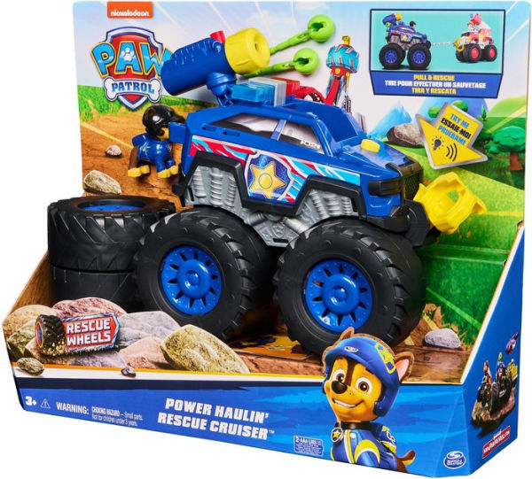 PAW Patrol Rescue Wheels Chase's Power Haulin' Cruiser Toy Truck with Launcher Motorized Winch, Lights & Sounds Kids Toys for Boys & Girls Ages 3+