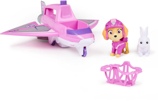PAW Patrol: Air Rescue Skye Action Figure & Hero Claw Jet Plane with Retractable Claw, Rescue Basket & Bunny, Kids Toys for Boys & Girls Ages 3+