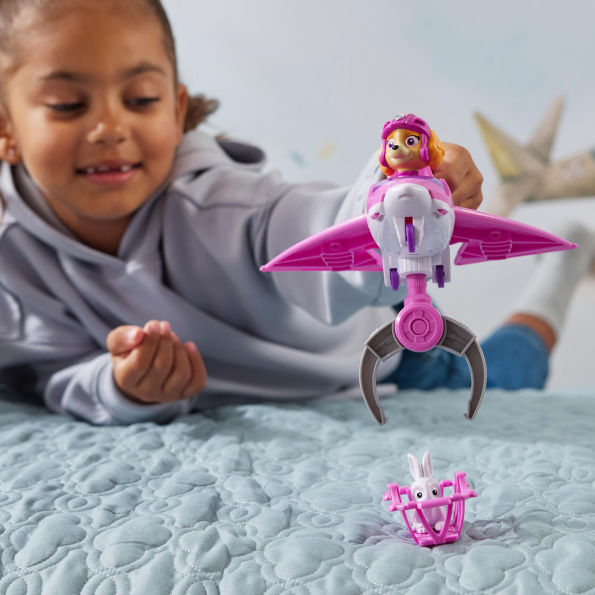 PAW Patrol: Air Rescue Skye Action Figure & Hero Claw Jet Plane with Retractable Claw, Rescue Basket & Bunny, Kids Toys for Boys & Girls Ages 3+
