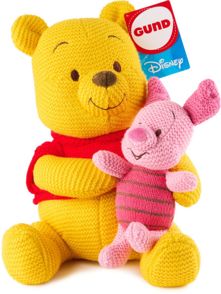 GUND Disney Official Pooh and Piglet Knit Plush, Winnie the Pooh, Stuffed Animal for Ages 1 and Up, Yellow/Pink, 10?